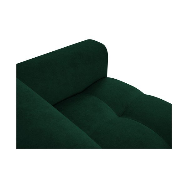 Temno zelena žametna raztegljiva zofa Milo Casa Nico-image-1