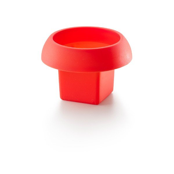 Rdeč kvadratni silikonski model za kuhanje jajc v mikrovalovni pečici Lékué Ovo, ⌀ 10 cm-image-1