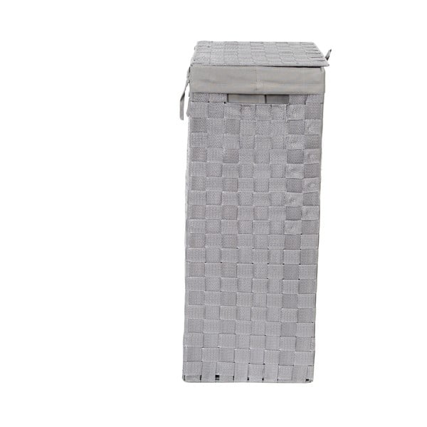 Siva košara za perilo s pokrovom Compactor Laundry Basket Linen, višina 60 cm-image-3