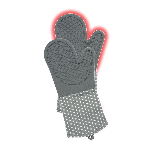 Komplet 2 sivih zaščitnih silikonskih rokavic za peko Wenko Oven-image-3