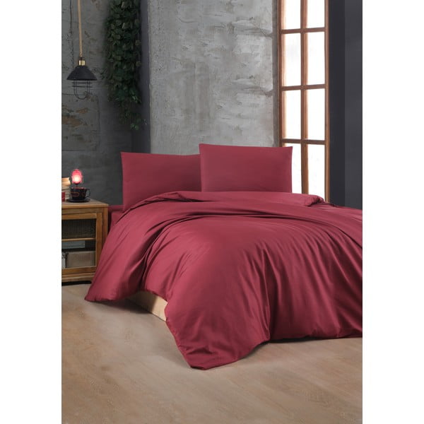 Rdeča enojna bombažna posteljnina 140x200 cm – Mijolnir