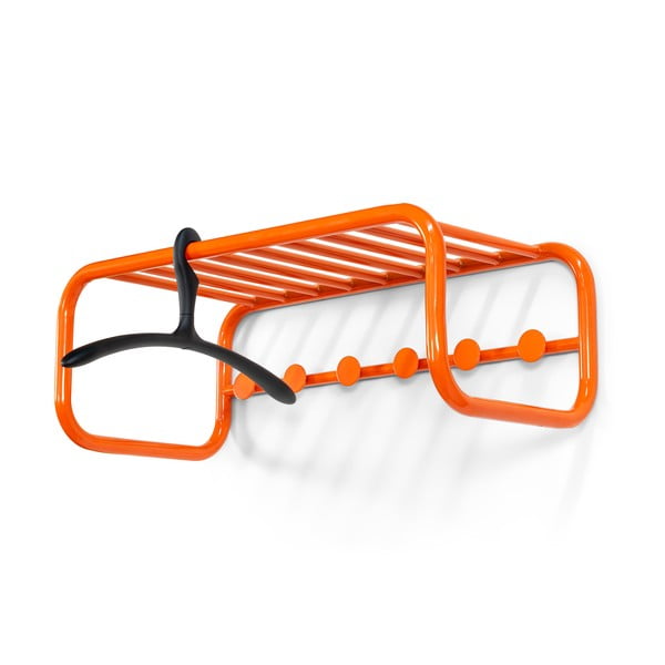 Oranžen kovinski stenski obešalnik s polico 72 cm Retro – Spinder Design-image-3