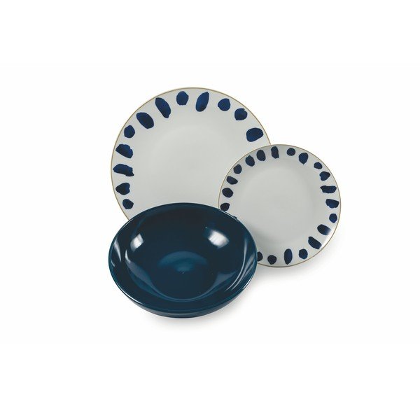 18-delni komplet krožnikov iz porcelana in keramike VDE Tivoli 1996 Blue Masai-image-1