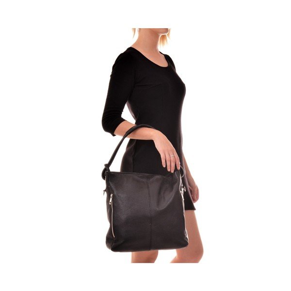 Črna usnjena torbica Anna Luchini Smiela-image-3