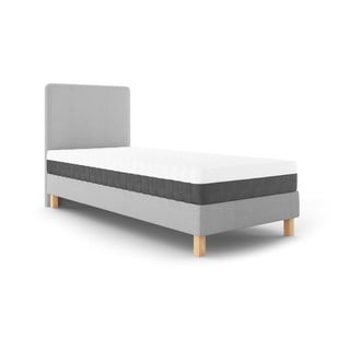 Svetlo siva postelja Mazzini Beds Lotus, 90 x 200 cm