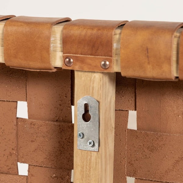 Vzglavje iz tikovine in usnja Kave Home Calixta, 153 x 110 cm-image-3