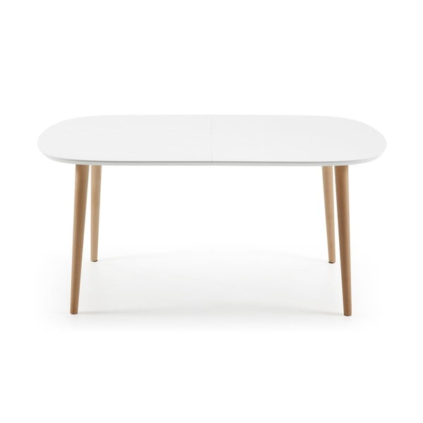 Raztegljiva jedilna miza z belo mizno ploščo 100x160 cm Oqui – Kave Home-image-4