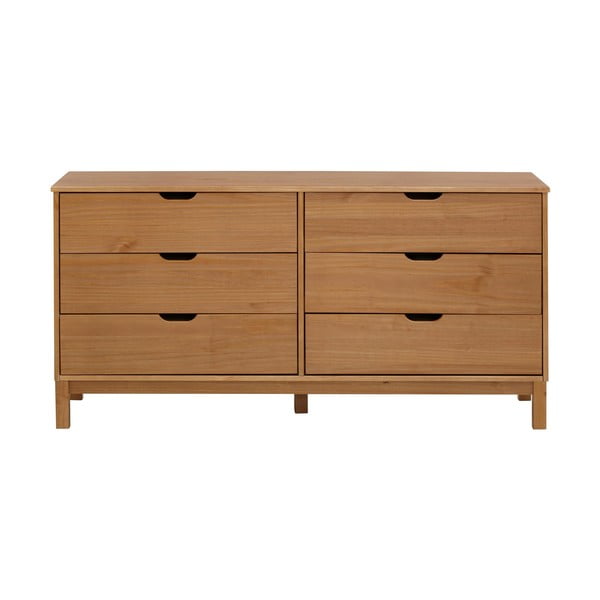 Nizka komoda iz masivnega bora v naravni barvi 150x75 cm Post – Støraa