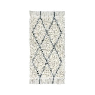 Kremno bela pralna ročno tkana volnena preproga 80x140 cm Berber Soul – Lorena Canals
