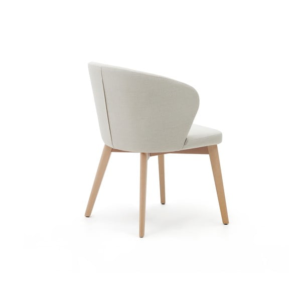 Kremno bel oblazinjen jedilni stol Darice – Kave Home-image-4