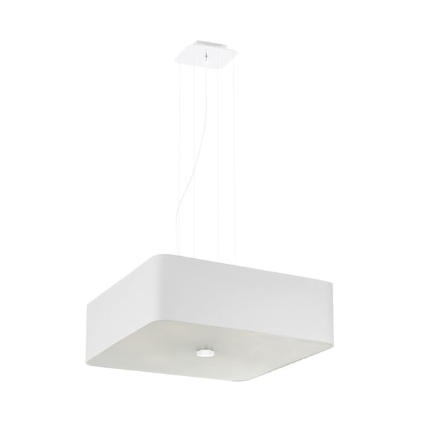 Bela viseča svetilka s senčnikom iz stekla in tekstila Kortez – Nice Lamps