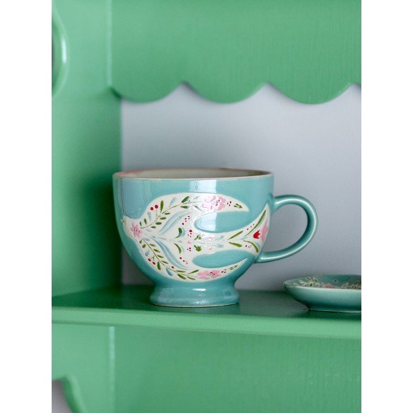 Zelene keramične skodelice v kompletu 4 ks 400 ml Rosalynde – Bloomingville-image-1