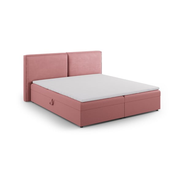 Rožnata boxspring postelja s prostorom za shranjevanje 140x200 cm Arendal – Cosmopolitan Design