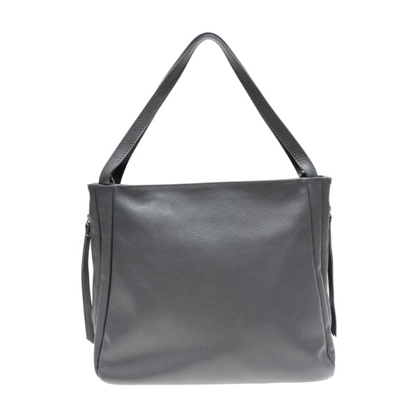 Siva usnjena torbica s 3 notranjimi žepi Carla Ferreri