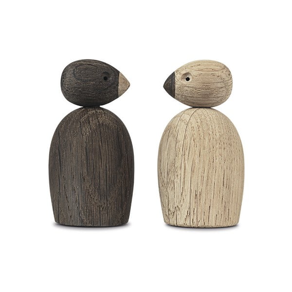 Komplet 2 kipcev iz masivnega hrasta Kay Bojesen Denmark Pair of Sparrows-image-3