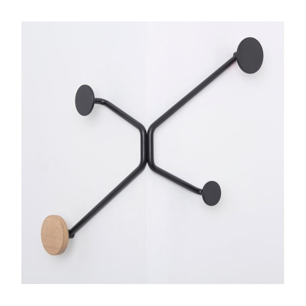 Črn stenski obešalnik Gazzda Hook-image-2