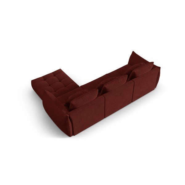Rdeča kotna sedežna garnitura (s kotom po izbiri) Bloom – Micadoni Home-image-3