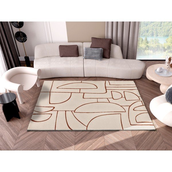 Opečnato oranžno-kremno bela preproga 80x150 cm Beruti – Universal-image-1