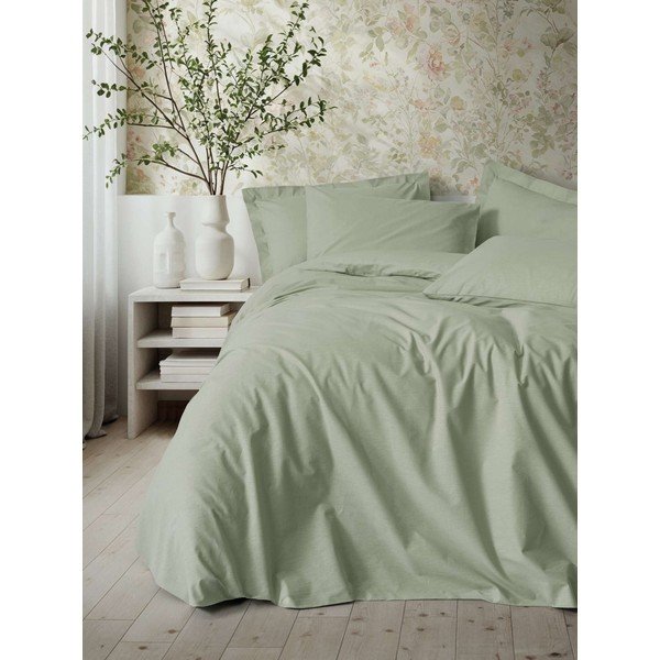Žajbljevo zelena enojna posteljnina 200x140 cm Plain  – Mijolnir-image-2