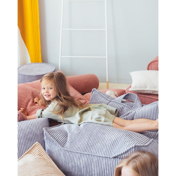 Modra otroška vreča za sedenje iz rebrastega žameta Chair – Wigiwama-image-4