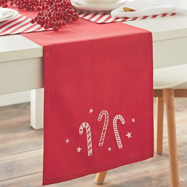 Bombažen namizni tekač z božičnim motivom 32x220 cm Candy Cane – Catherine Lansfield