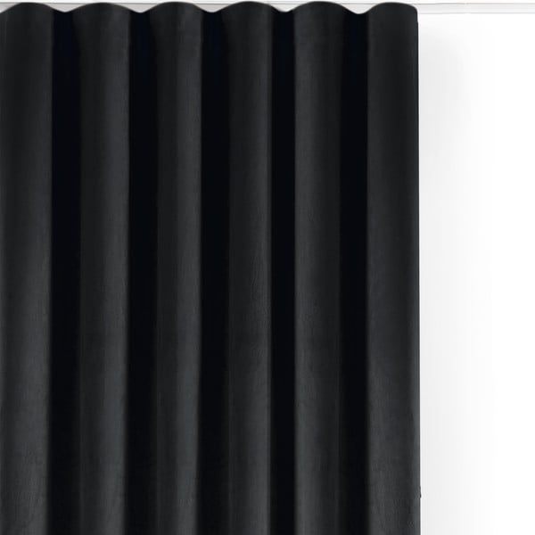 Črna žametna zavesa za delno zatemnitev 265x300 cm Velto – Filumi