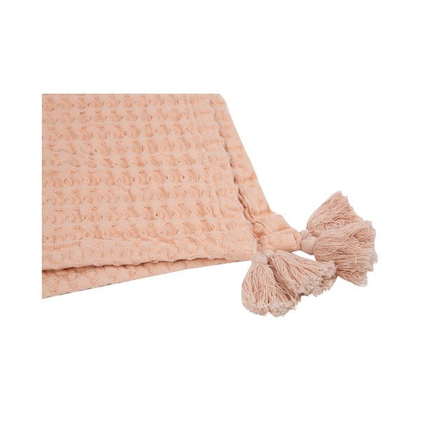 Svetlo oranžna pletenina iz čistega bombaža Nattiot Nido, 100 x 140 cm-image-2