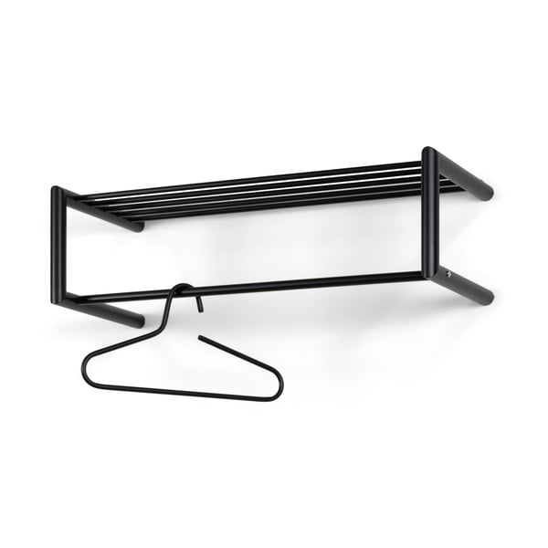 Črn kovinski stenski obešalnik s polico 80 cm Smooth – Spinder Design-image-2