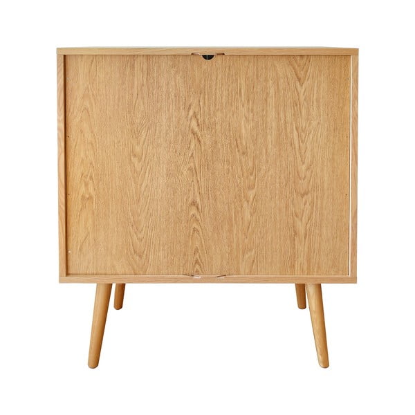 Visoka komoda v hrastovem dekorju z drsnimi vrati v naravni barvi 83x95 cm Rove – Woodman-image-3