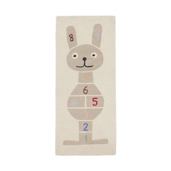 Ročno tkana otroška igralna preproga iz mešanice volne 75x180 cm Rabbit Hopscotch – OYOY Mini