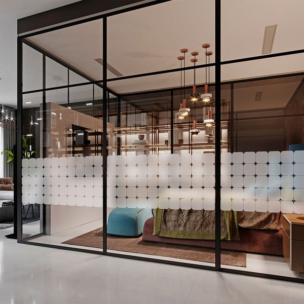 Okenske nalepke v kompletu 50 ks 10x10 cm Square Blackout – Ambiance-image-1