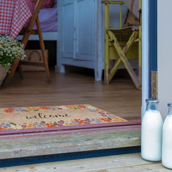 Predpražnik iz kokosovih vlaken 40x120 cm Welcome Floral – Artsy Doormats-image-3