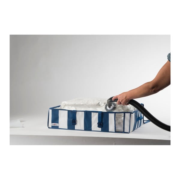 Modro-bela škatla za shranjevanje z vakuumsko embalažo Kompaktor Excellence, prostornina 145 l
