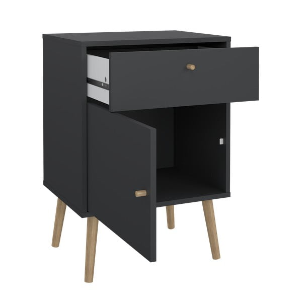 Antracitno siva nočna omarica Bodo – Tvilum-image-1