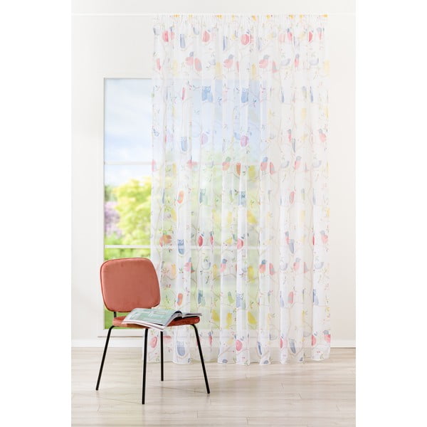 Otroška prosojna zavesa 140x245 cm Owl - Mendola Fabrics-image-1