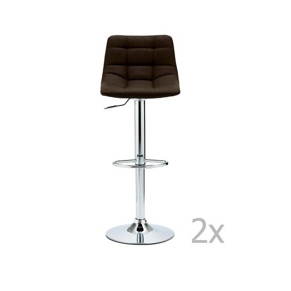 Temno rjavi vrtljivi barski stoli v kompletu 2 ks 88 cm Mario – Furnhouse-image-1