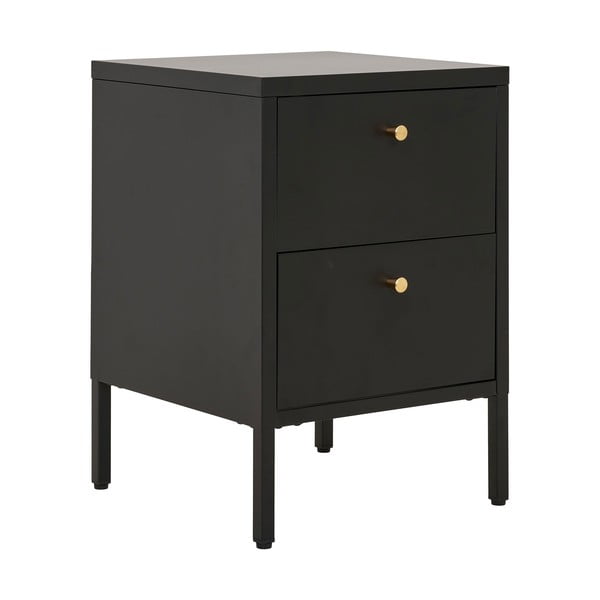 Črna kovinska nočna omarica Dalby – House Nordic-image-2