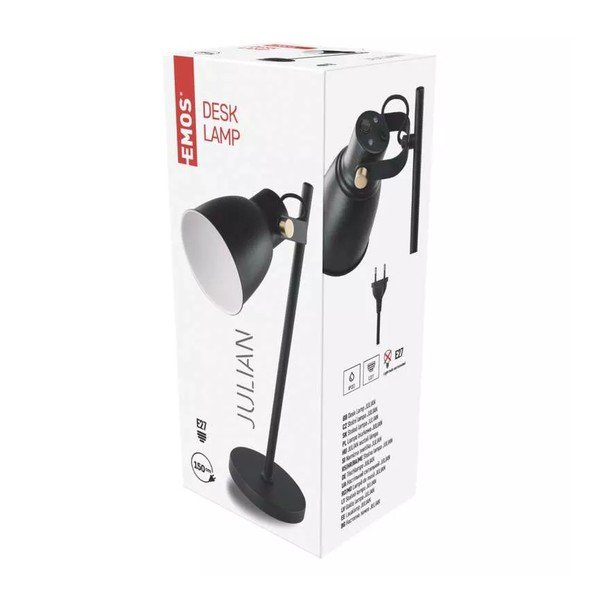 Črna namizna svetilka (višina 46 cm) Julian – EMOS-image-1