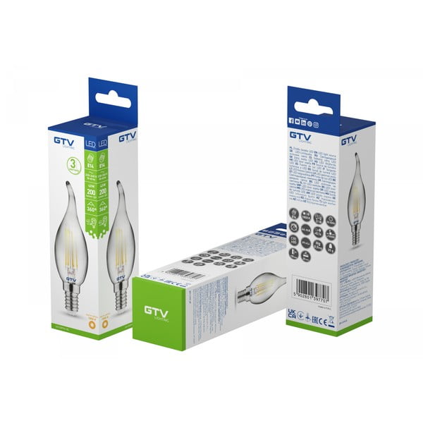 Filamentna žarnica s toplo svetlobo z žarnico E14, 4 W – GTV-image-1