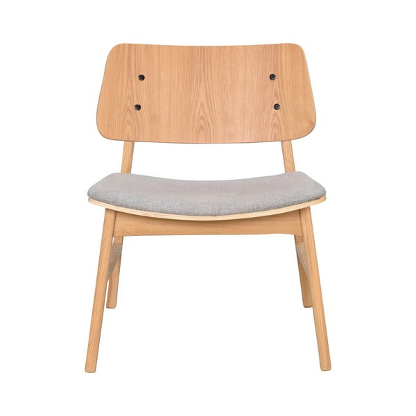 Fotelj iz hrastovega lesa s svetlo sivim sedežem Rowico Nagano-image-3