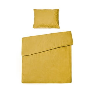 Gorčično rumena bombažna posteljnina Bonami Selection, 140 x 200 cm