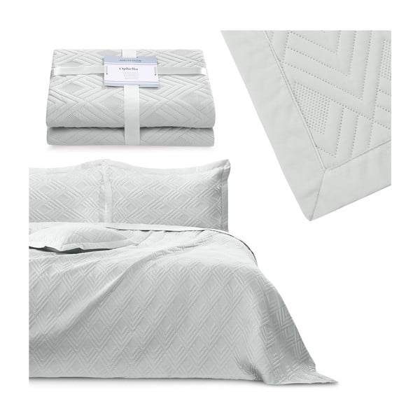 Svetlo sivo prešito pregrinjalo iz mikrovlaken 220x240 cm Ophelia – Restilo-image-4