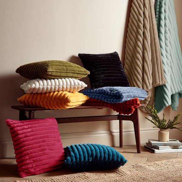 Modra odeja iz mikropliša 130x170 cm Cosy Ribbed – Catherine Lansfield-image-4