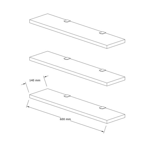 Police v dekorju hrastovega lesa v kompletu 3 ks Boss - Kalune Design-image-3