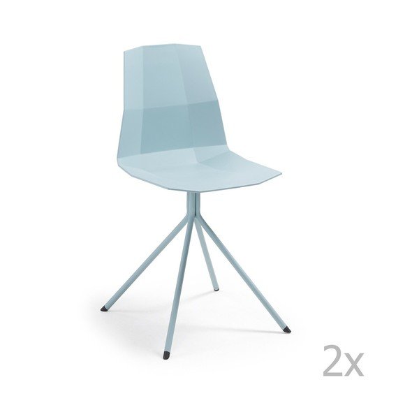Komplet 2 modrih jedilnih stolov La Forma Pixel