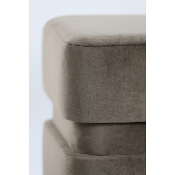 Temno rjav žameten tabure Piazza – Light & Living-image-4