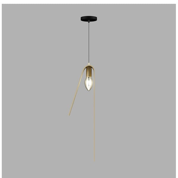 Črna/zlata viseča svetilka s kovinskim senčilom Fold – Squid Lighting-image-3