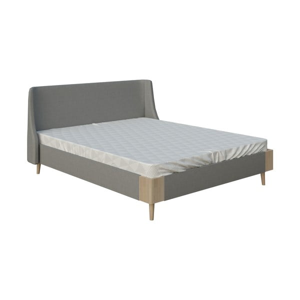 Siva zakonska postelja ProSpánek Lagom Side Soft, 180 x 200 cm