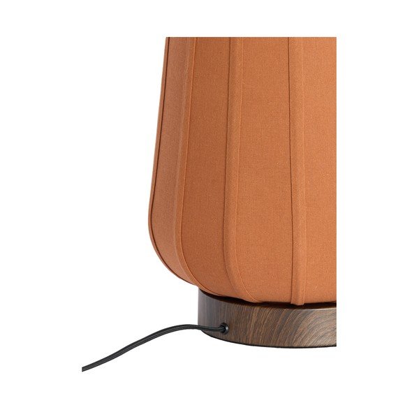 Kovinska namizna svetilka v barvi terakote s tekstilnim senčilom (višina 29 cm) Bibia – Light & Living-image-3