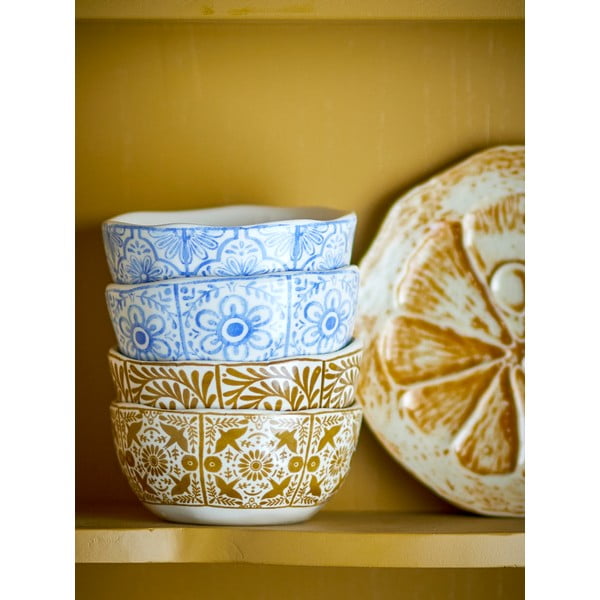 Modro-oranžne skledice v kompletu 4 ks iz kamenine 200 ml Milton – Bloomingville-image-4